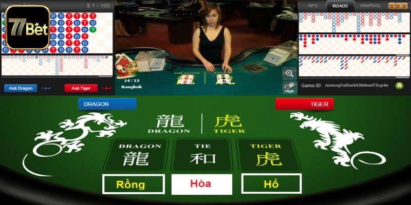 Dùng gấp thếp khi chơi Rồng Hổ 77bet